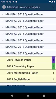 Manipal Entrance Test Previous android App screenshot 0